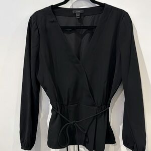 J.CREW Black Peplum Blouse sz10